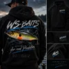 WS-BAITS Hoodie schwarz Rückenansicht – WS-BAITS Designstudie